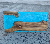 Image 2 of 064-olive wood and laguna pearl blue charcuterie board