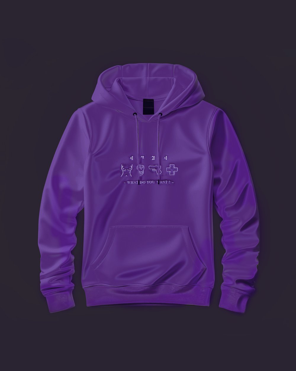 what do you want? purple hoodie