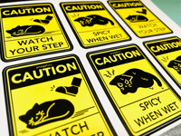 Image 3 of Silly Warning Vinyl Stickers