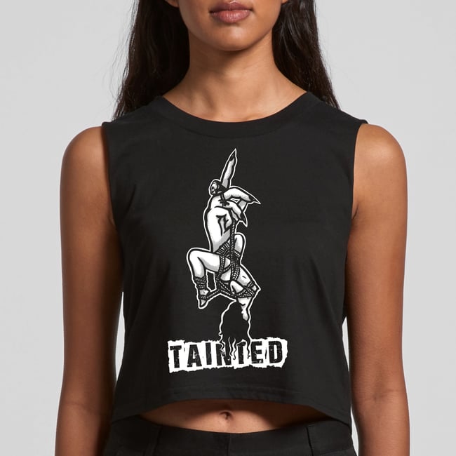 15% OFF Tainted Women's Crop Singlet (Black)