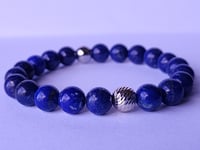Image 1 of Lapis Lazuli Bracelets/Gemstone Bracelet/Men/Women Bracelet/Stretch Bracelet