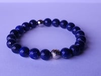 Image 3 of Lapis Lazuli Bracelets/Gemstone Bracelet/Men/Women Bracelet/Stretch Bracelet