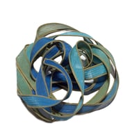 Image 2 of 1PC. BLUE REEF 42" hand dyed wrist wrap bracelet silk ribbon//Yoga wrist wrap bracelet ribbon