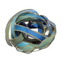 Image 3 of 1PC. BLUE REEF 42" hand dyed wrist wrap bracelet silk ribbon//Yoga wrist wrap bracelet ribbon