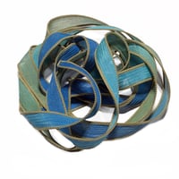 Image 4 of 1PC. BLUE REEF 42" hand dyed wrist wrap bracelet silk ribbon//Yoga wrist wrap bracelet ribbon