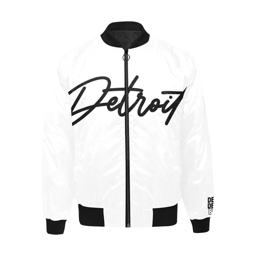 Image of Printed Detroit Bomber Jacket (White)