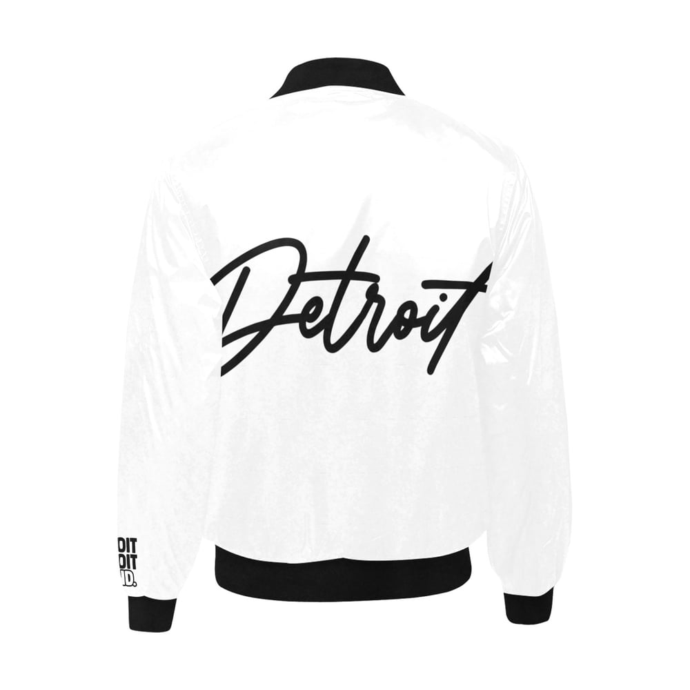 Image of Printed Detroit Bomber Jacket (White)