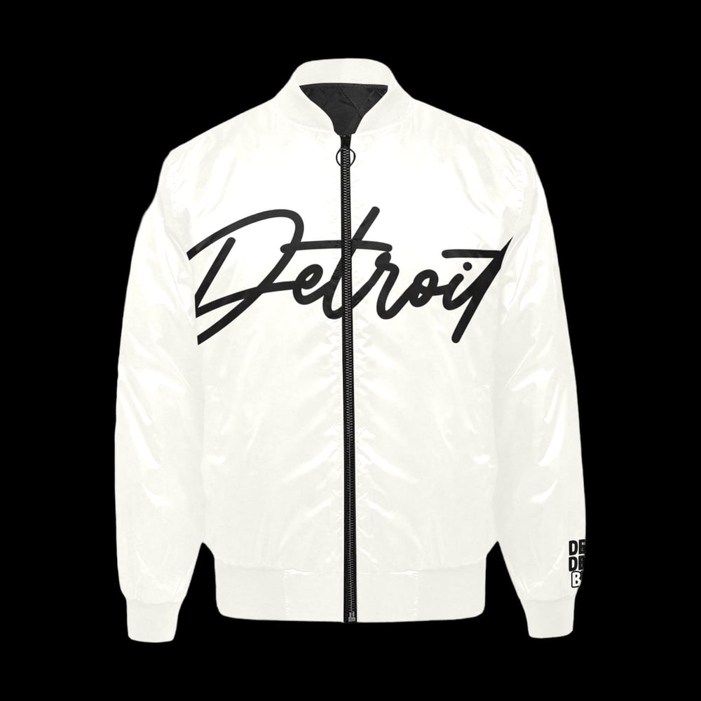 Image of Printed Detroit Bomber Jacket (White)