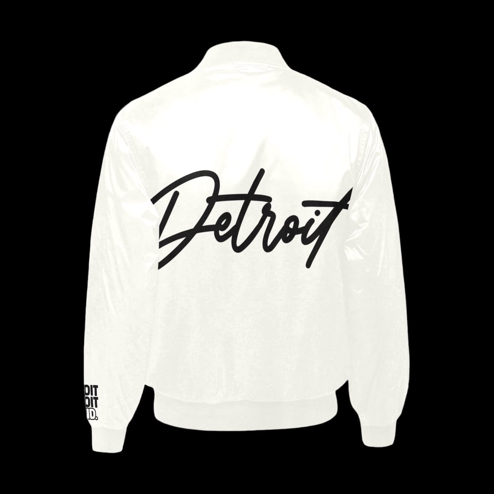 Image of Printed Detroit Bomber Jacket (White)