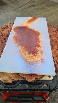 Image 3 of 053-Red mallee burl and Ghost Blue Pearl Charcuterie Board