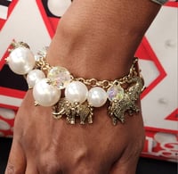 Image 2 of Elephant Pearl Bangle Bracelet