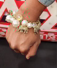 Image 3 of Elephant Pearl Bangle Bracelet