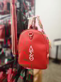 Image 2 of Side embroidered Vegan Leather Duffel Bags