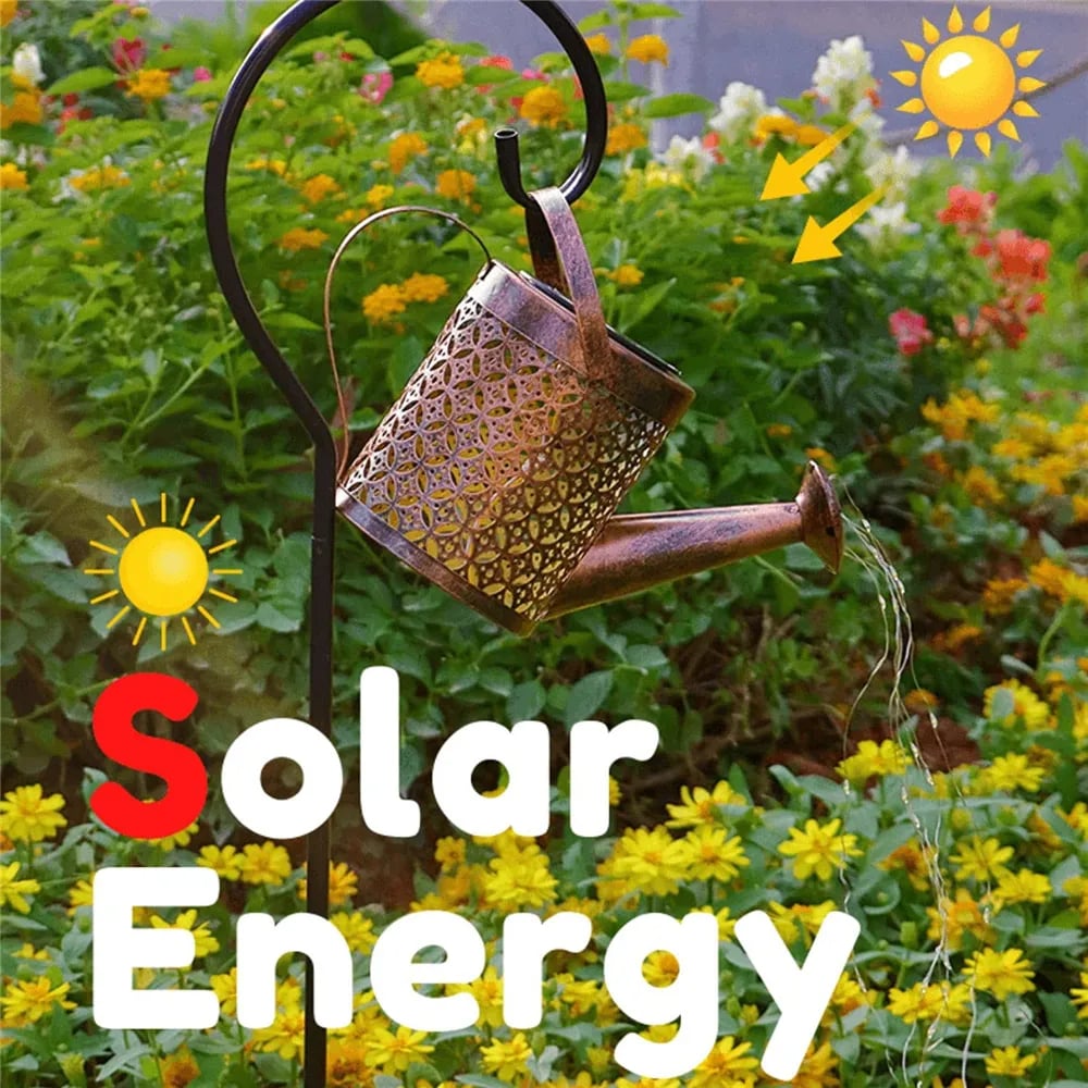 Solar Watering Can Light Hanging Waterfall Lamp 