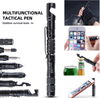 Multifunctional Tactical Pen Mobile Phone Holder Tactical Self-Defense Pen Touch Screen Pen Outdoor 