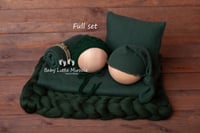 Newborn set green wool blanket