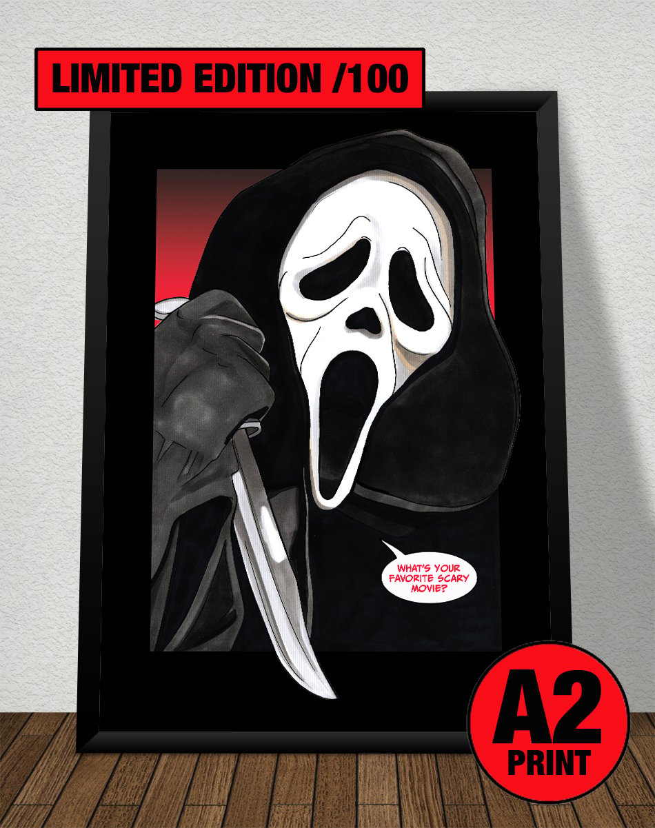 Scream 'Ghostface' A2 (16.5" x 23.4") Signed & Numbered Limited Edition of 100 Illustration