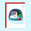 Dorchester Gas Tank Snow Globe Greeting Card