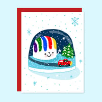 Image 1 of Dorchester Gas Tank Snow Globe Greeting Card