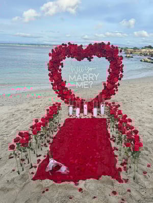 Image of Red Heart flower backdrop 