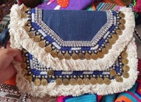 Image 2 of VARIOUS COLOURS-Bohemian Coin Bag cross body or shoulder/ use as clutch bag
