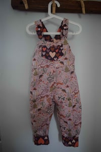 Image of Toddler Reversible Dungarees - Hearts and Hares