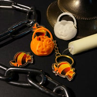 Image 1 of 3D Printed Jack-O-Lantern Pumpkin Bucket Charms