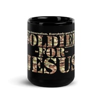 Image 1 of Soldier For Jesus 15oz Black Glossy Mug