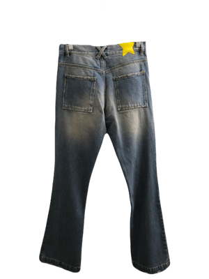 SANGIEV Blue Embroidered Flare Jeans