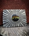 WL&A Heavy Ingot Black Jack Turquoise Sunburst Belt Buckle - Size 3.25" x 2.25" - 143 Grams