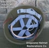(C) WWII Repro Hawley M-1 Helmet Liner. Rayon Webbing & sweatband. (Nickel Hardware)