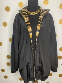 Image 4 of Iridescent Reversible Animal Print Bomber Jacket - Size: L/XL