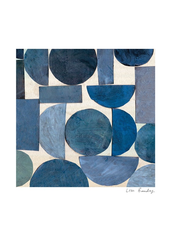 Image of Blue Geometric Giclée Art Print 