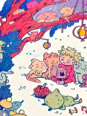 Small Bedtime Story Risograph Print 