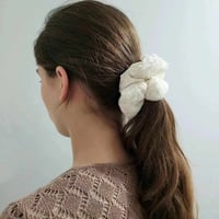 Image 2 of Double layer Daisy scrunchie