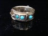 VICTORIAN 15CT YELLOW GOLD TURQUOISE BUCKLE RING BAND
