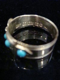 Image 2 of VICTORIAN 15CT YELLOW GOLD TURQUOISE BUCKLE RING BAND