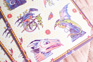 6 dragon stickers on a sheet