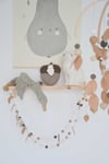 Guirlande de feuilles tonalités de beige, café, gris chiné