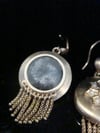 VICTORIAN 15CT NATURAL HEAVY TURQUOISE LOCKET MOMENTO TASSEL EARRINGS 12.6G