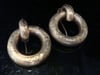 VICTORIAN 15CT ORNATE LARGE HOLLOW HOOP EARRINGS 3.7G