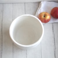 Image 4 of Large Utensil Holder in Rustic Modern Matte White Glaze, Ceramic Crock, Made in USA