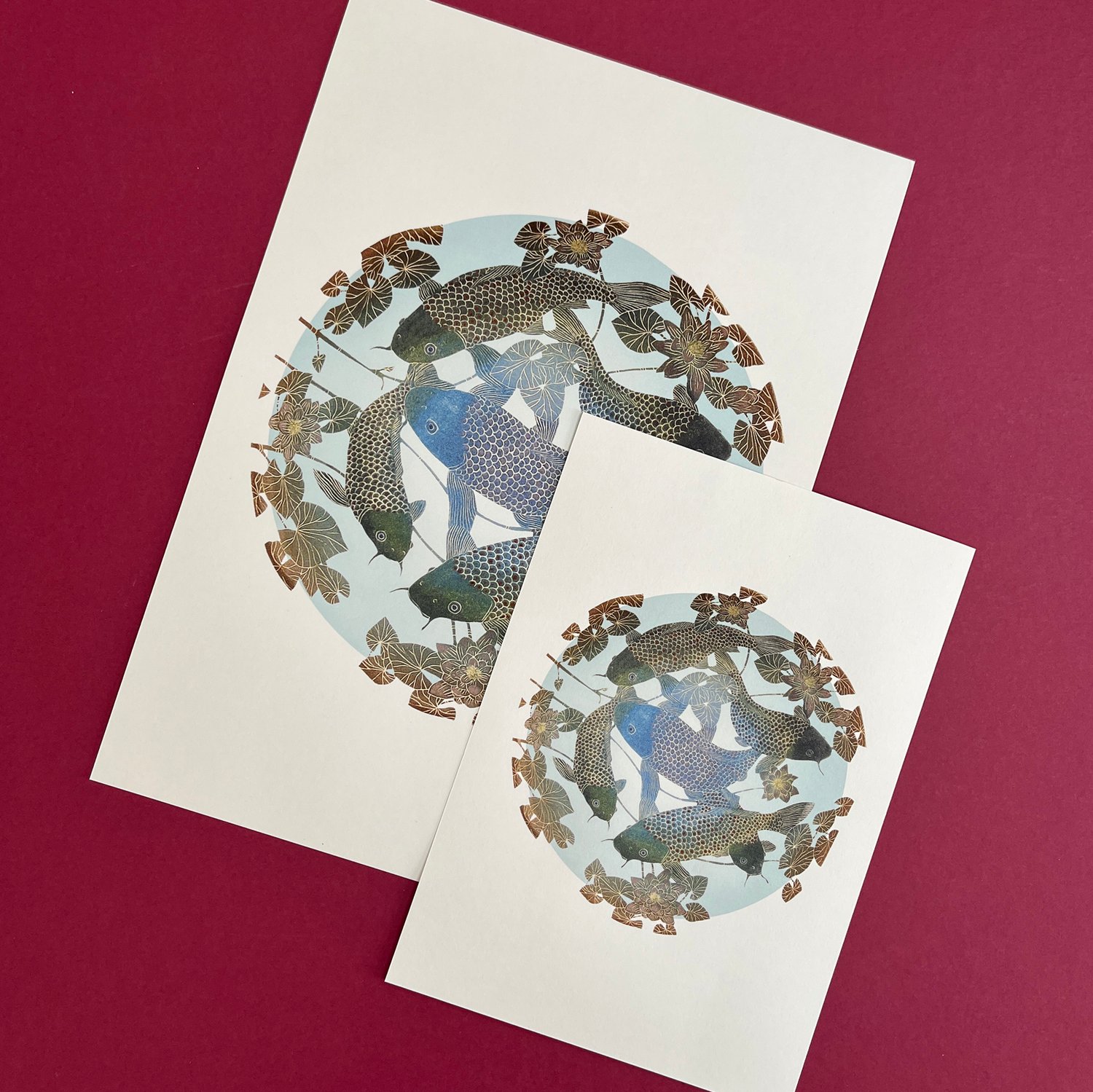 Image of Carp & water-lily A4 & A5 prints