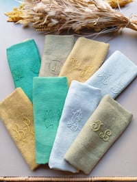 Image 1 of Lot de 8 serviettes de table nuances vertes