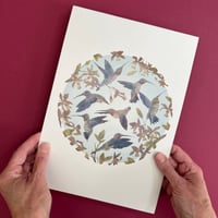 Image 3 of Hummingbirds & orchid A4 & A5 prints