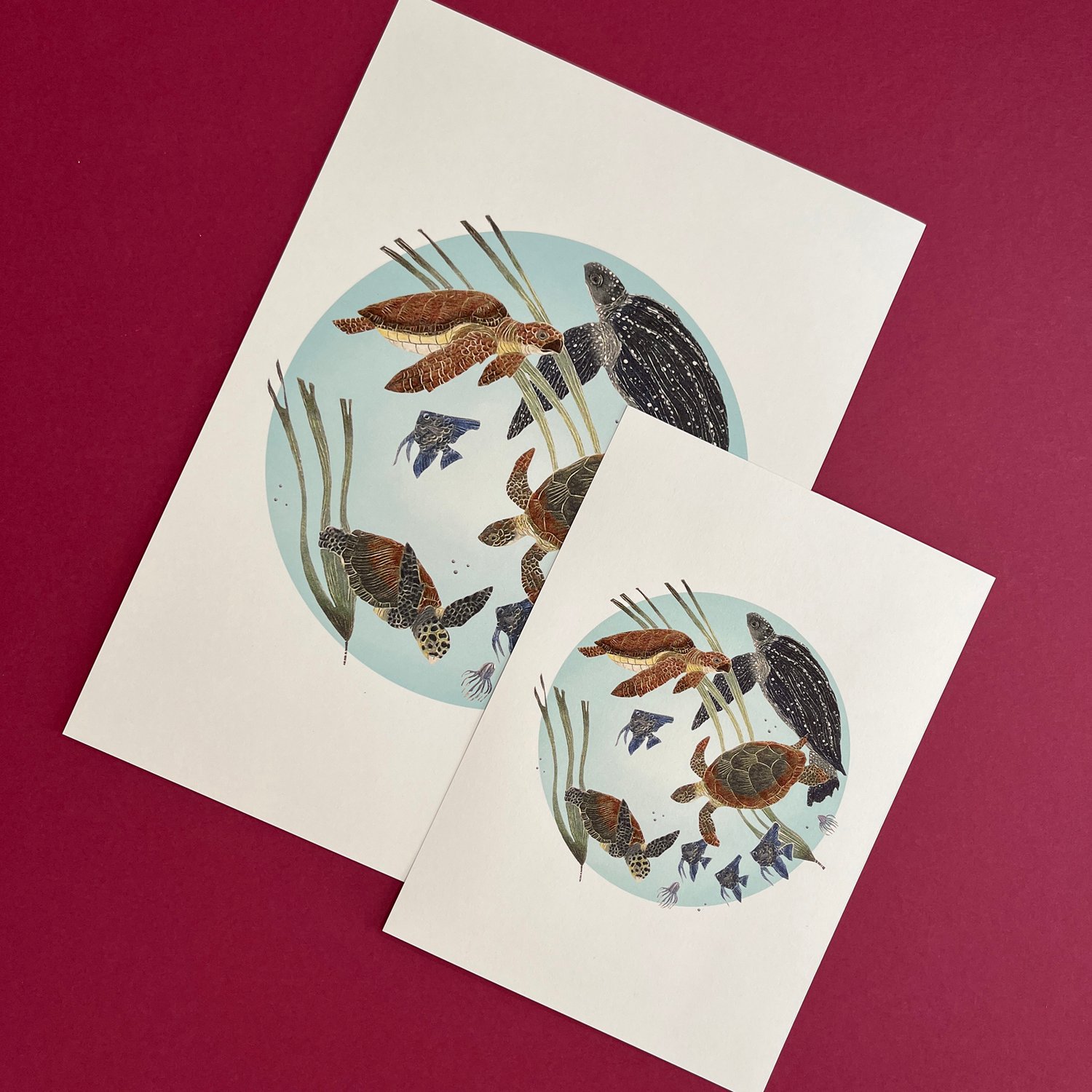 Image of Swimming turtles A4 & A5 prints