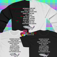 WOMEN FEAR ME FISH FEAR ME MEN TURN THEIR EYES AWAY FROM ME AS I WALK NO BEAST DARE MAKES A SOUND 