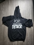 Image 2 of Black and white PORT OF DETROIT hoodie