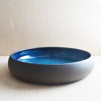 Image 1 of blue stoneware platter