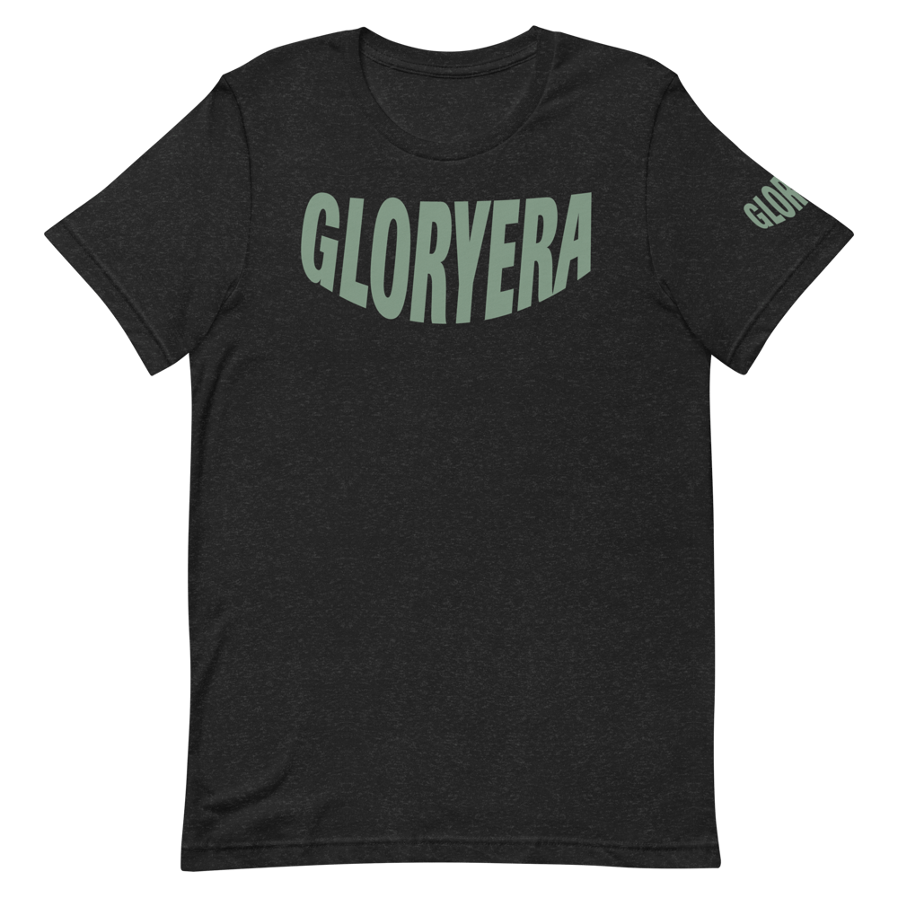 Image of GLORYERA® CREW TEE (HEATHER BLACK/RUSSIAN GREEN)